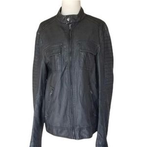 Rock Republic black faux leather riding motorcycle jacket 🏍